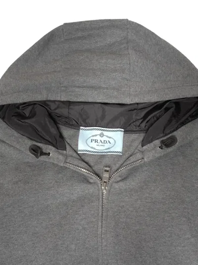 Pre-owned Prada 2016 Zip-up Hoodie In Gray