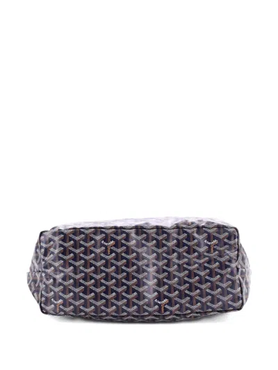 Pre-owned Goyard Saint Louis Coated Canvas Pm Tote Bag In Blue