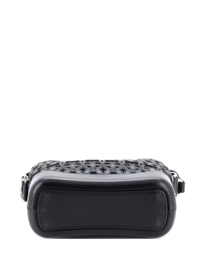 Pre-owned Chanel Gabrielle Hobo With Logo Handle Laser Cut Calfskin And Wool Felt Small Crossbody Bag In Black