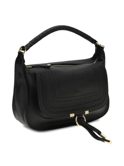 Chloé Small Marcie Leather Shoulder Bag In Black