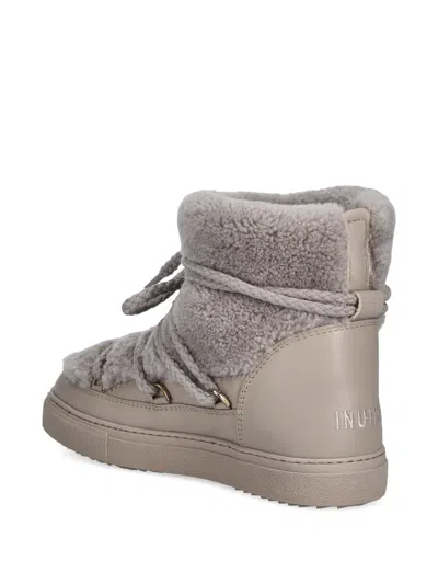 Inuikii Curly Lace-up Boots In Gray