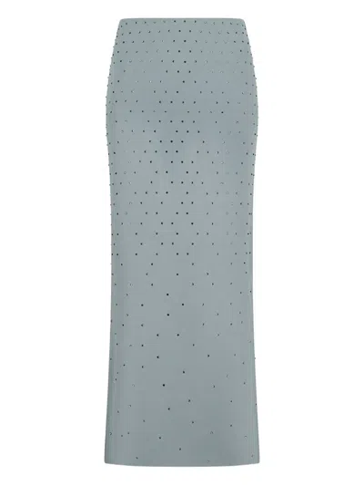 The Andamane Crystal Embellished Long Skirt In Blue