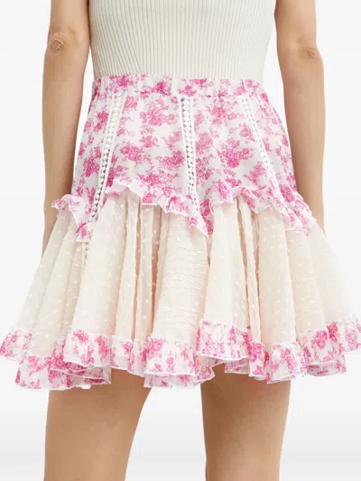 Chio Floral Lace Skirt In Multi