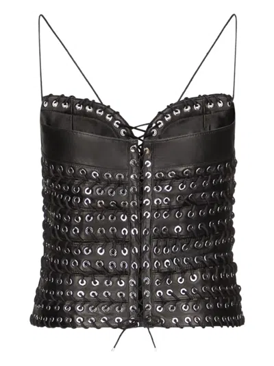 Ludovic De Saint Sernin Lee Leather Top In Black