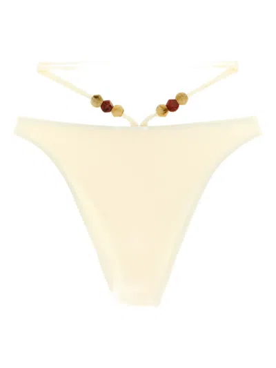 Magda Butrym Re26 Bikini Briefs Strappy Beaded High Cut In Neutral
