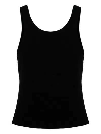Ixiah Ribbed Tank Top In Black