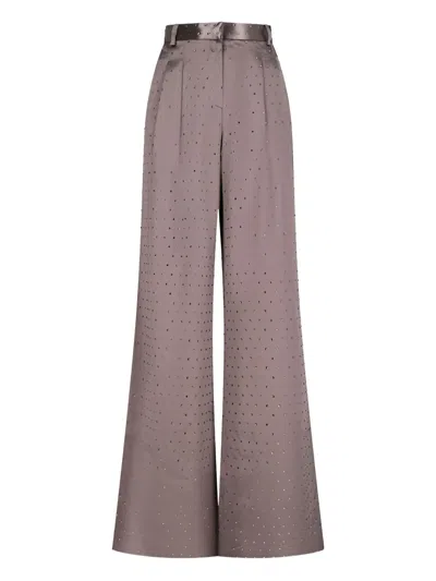 The Andamane Nathalie Crystal Wide Trousers In Neutral
