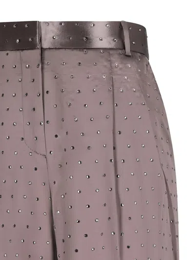 The Andamane Nathalie Crystal Wide Trousers In Neutral