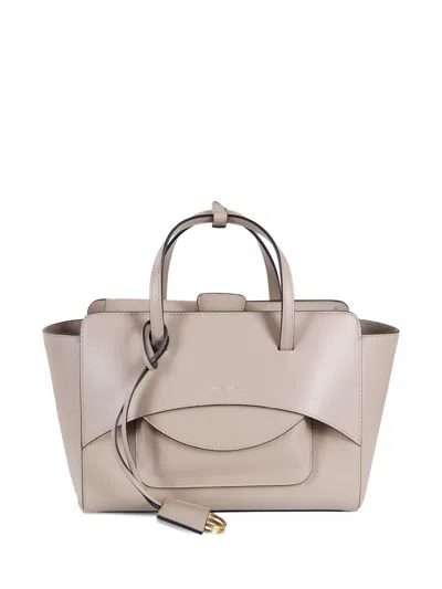 Hidesins Medium Flap Tote Bag In Gray