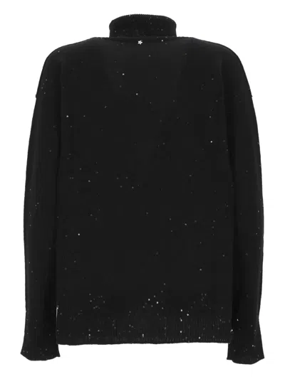 Lorena Antoniazzi Sequin Turtleneck Sweater In Black