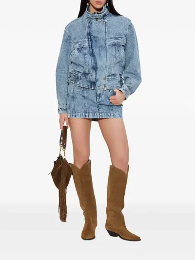 Isabel Marant Étoile Buckled Zip-up Jacket In Blue