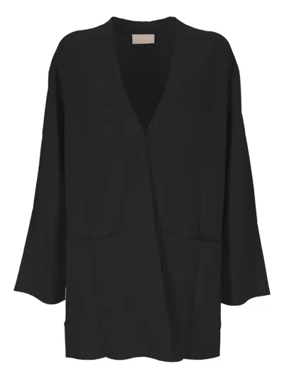 Hemisphere Open-front Cardigan In Black