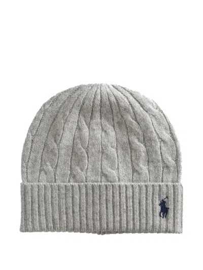 Polo Ralph Lauren Cable-knit Beanie Hat In Gray