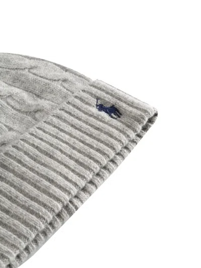 Polo Ralph Lauren Cable-knit Beanie Hat In Gray