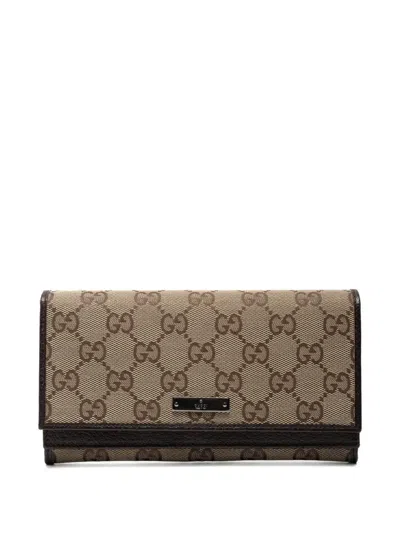 Pre-owned Gucci 2000-2015 Canvas Wallet In Brown
