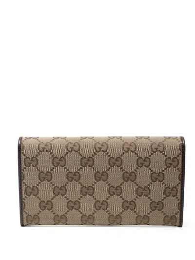 Pre-owned Gucci 2000-2015 Canvas Wallet In Brown