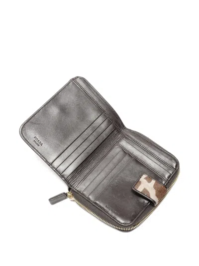 Pre-owned Prada 2000s Calf Hair Wallet In Brown