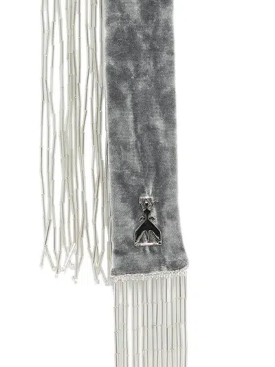 Patrizia Pepe Velvet Scarf In Gray