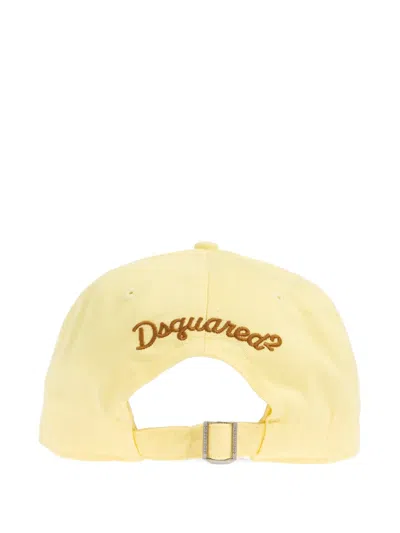 Dsquared2 Embroidered Baseball Cap In Yellow
