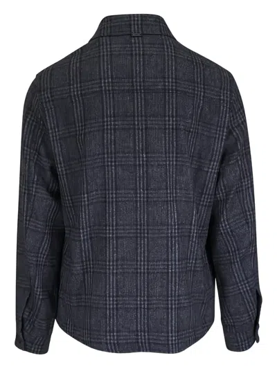 Fedeli Checked-pattern Shirt Jacket In Gray