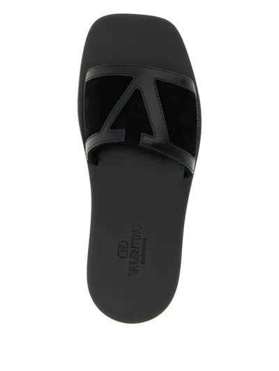 Valentino Garavani Superstar Leather Sandals For Modern Elegance In Black