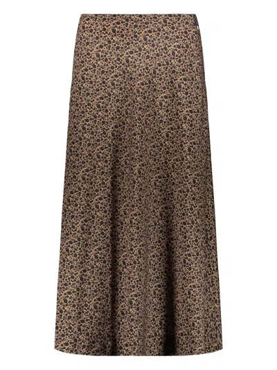 Herno Printed Midi Skirt In Brown