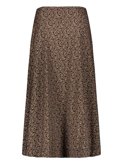 Herno Printed Midi Skirt In Brown