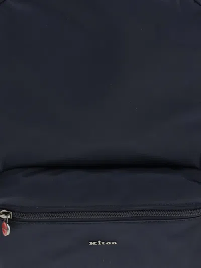 Kiton Zip-pocket Backpack In Blue