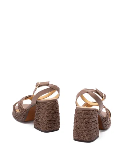 Castaã±er Raffia Heeled Espadrilles In Brown