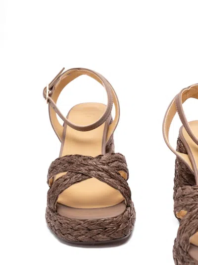 Castaã±er Raffia Heeled Espadrilles In Brown