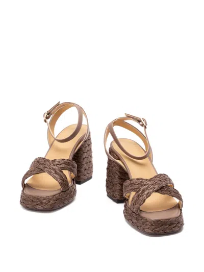 Castaã±er Raffia Heeled Espadrilles In Brown