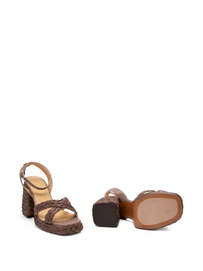 Castaã±er Raffia Heeled Espadrilles In Brown