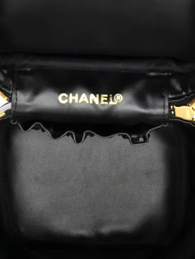 Pre-owned Chanel Timeless Cosmetic Case Caviar Tall Pouch In Black