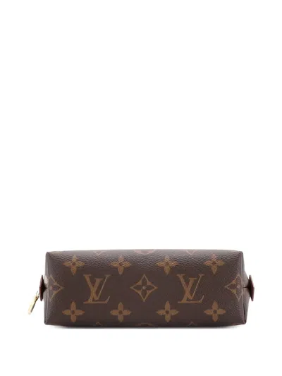 Pre-owned Louis Vuitton Cosmetic Monogram Canvas Pouch In Brown