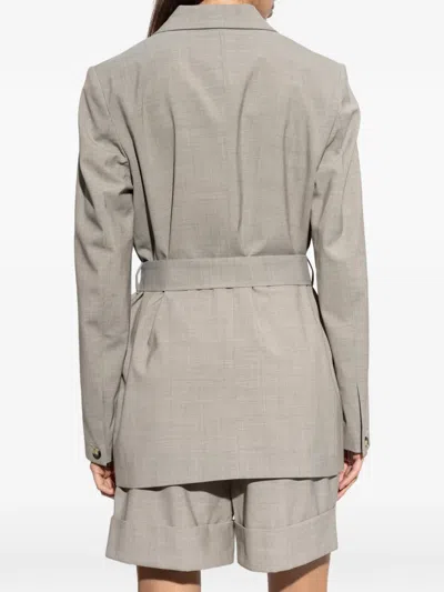 Rag & Bone Double-breasted Belted Jacket In Gray