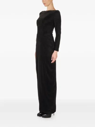 Araftu Long-sleeved Maxi Dress In Black