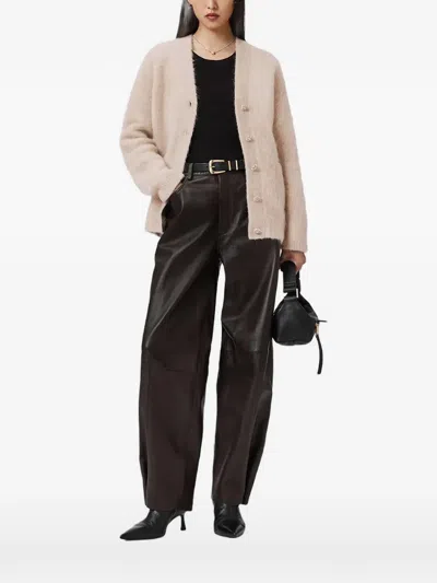 Allsaints Rubi Button Front-pocket Cardigan In Neutral