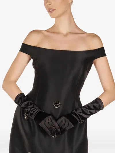 Araftu Off-shoulder Embellished-detail Mini Dress In Black