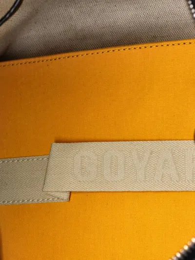 Pre-owned Goyard Hardy Pet Carrier Coated Canvas Pm Tote Bag In Black