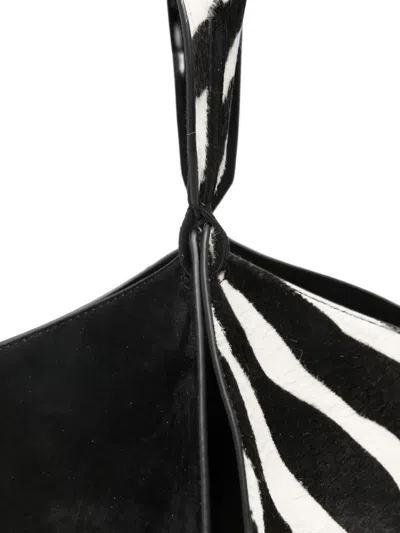 Khaite Mini Zebra-print Tote Bag In Black