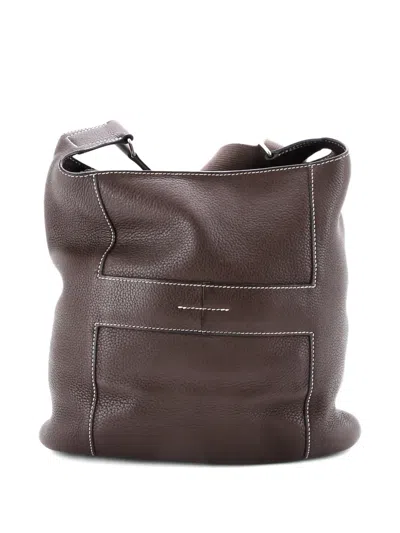 Pre-owned Hermes Sac Good News Bag Leather Pm Crossbody Bag In Brown