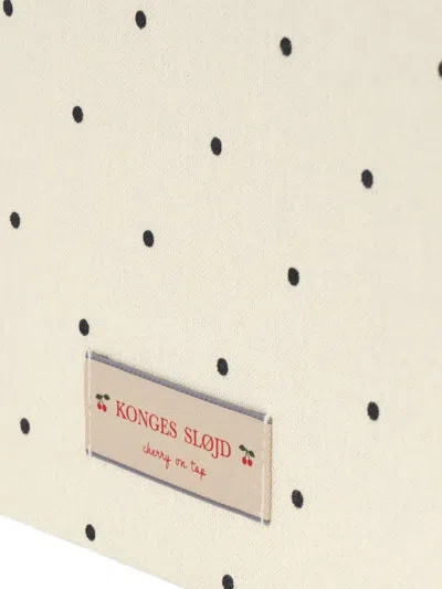 Konges Sløjd Cherry Polka Dot Storage Basket In Neutral