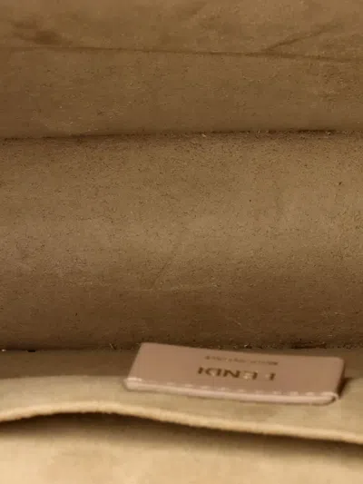 Pre-owned Fendi Kan U Zucca Embossed Leather Medium Shoulder Bag In Brown