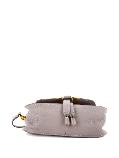 Pre-owned Chloé Marcie Satchel Leather Baby Crossbody Bag In Gray