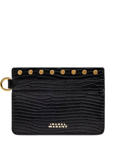Isabel Marant Studded Card Holder In Black
