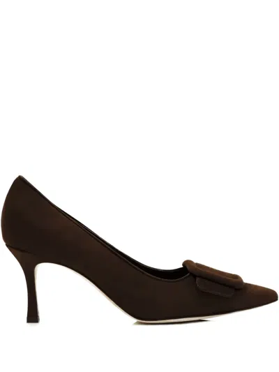 Manolo Blahnik Maysale Heeled Pumps In Brown