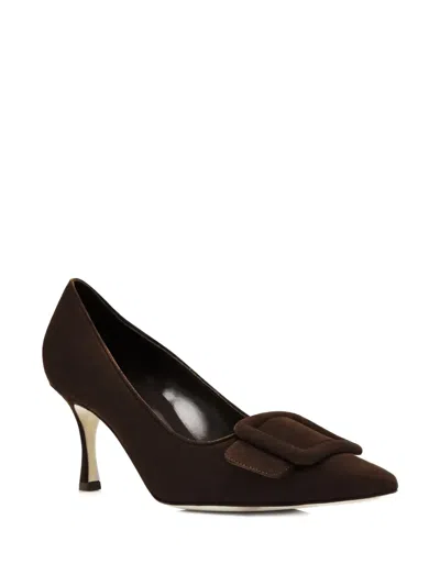 Manolo Blahnik Maysale Heeled Pumps In Brown
