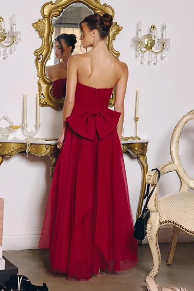 Amoris T712 Long Formal Evening A Line Prom Dress In Red