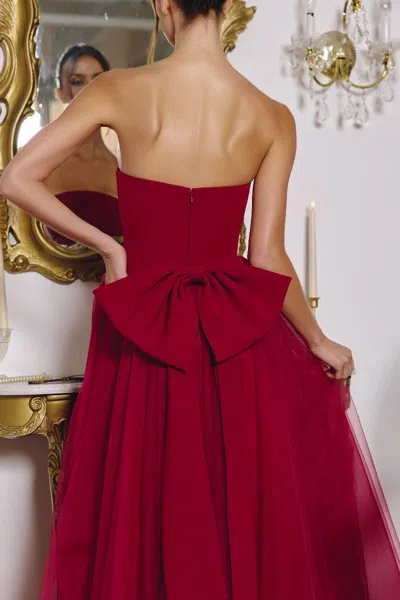 Amoris T712 Long Formal Evening A Line Prom Dress In Red