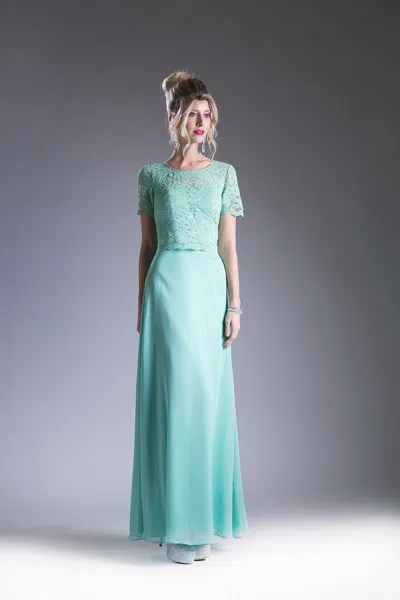 Ladivine Cf160 Long Formal A Line Mother Of The Bride Dress In Blue